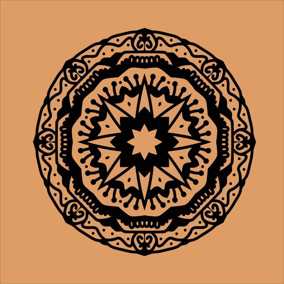 Mandala ornament illustration, Ethnic decorative element. Islam, Arabic, Indian, ottoman motifs. Oriental pattern, vector illustration. Mandala with floral patterns.