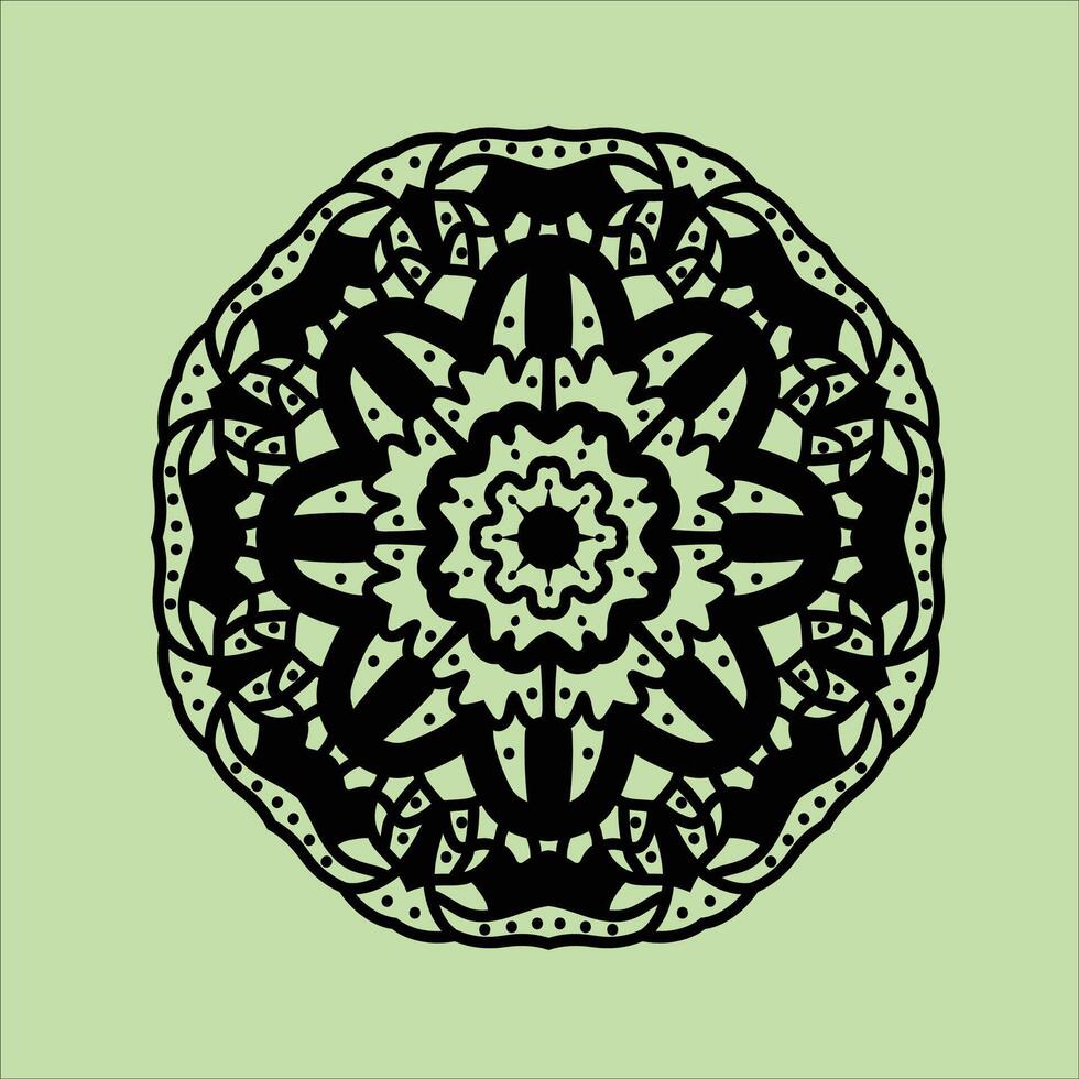 Folk art bohemian Mandala. Vintage decorative elements.  abstract floral elements, meditative flower motif vector