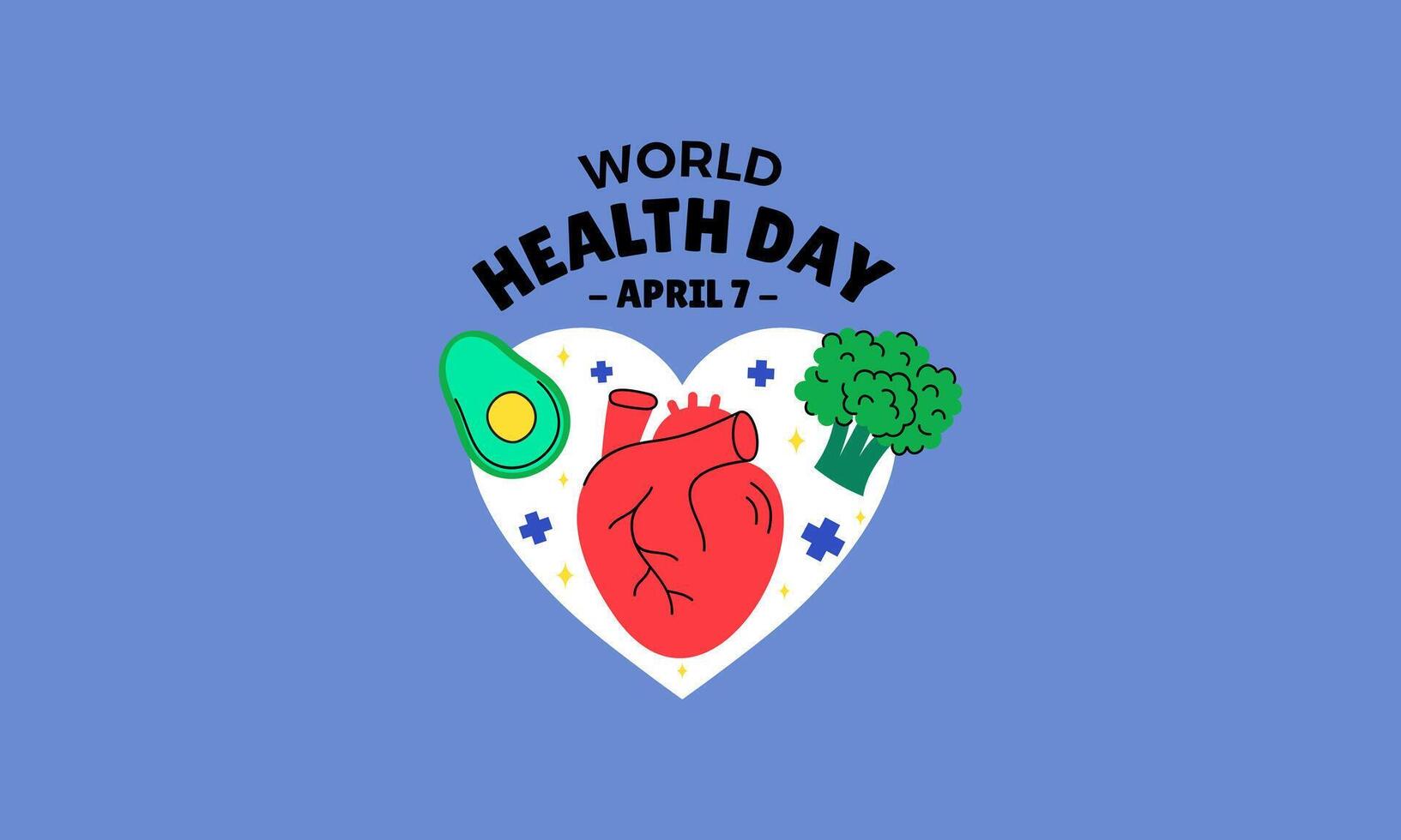 mundo salud día bandera vector ilustración plano diseño
