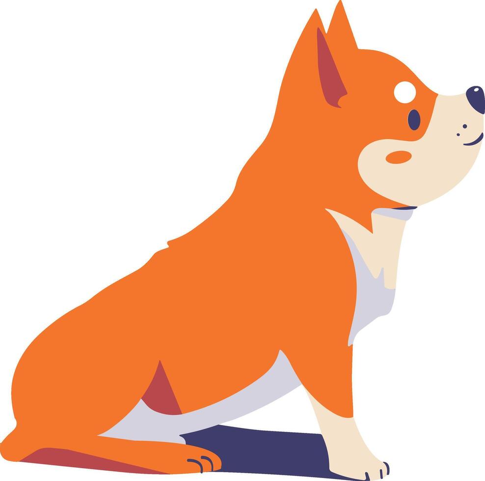 shiba inu dog flat style isolated on background vector