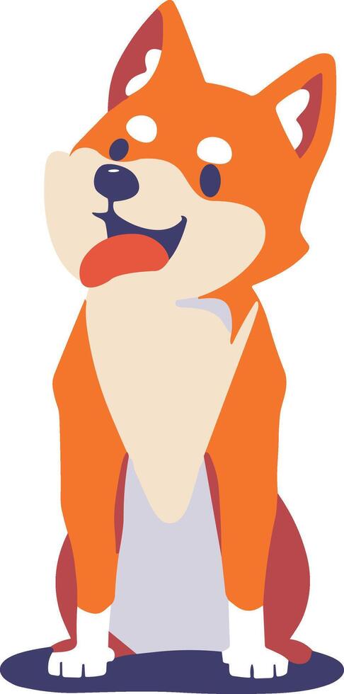 shiba inu perro plano estilo aislado en antecedentes vector