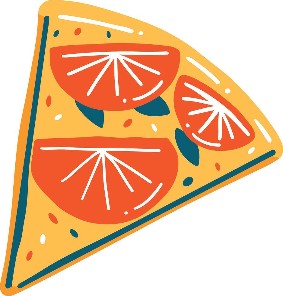 isolate slice of pizza flat style on background vector