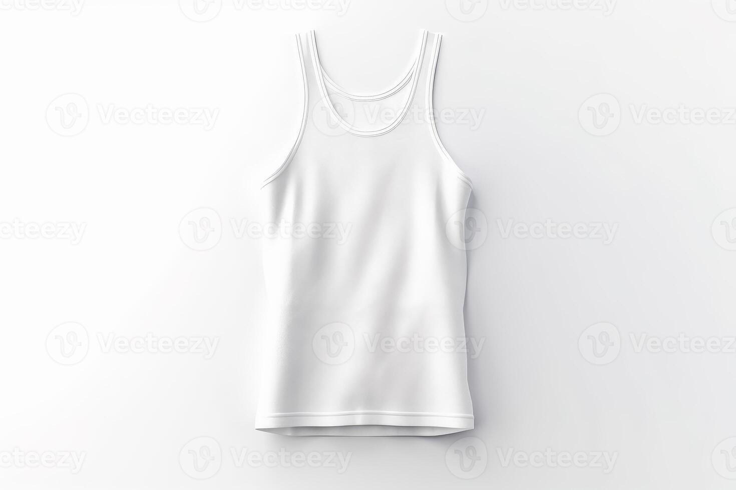 AI generated Blank sleeveless t-shirt mockup, 3D rendering photo
