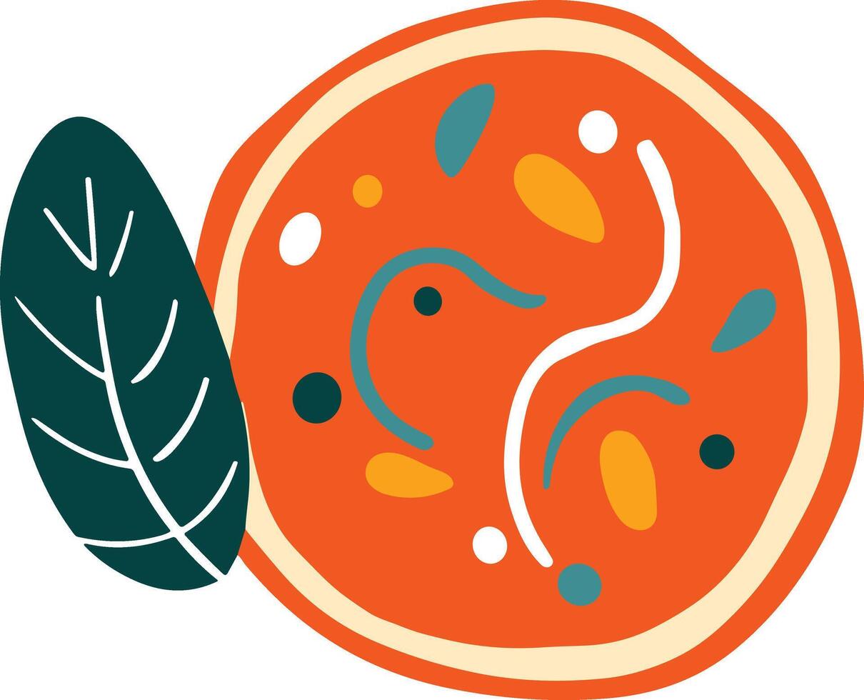 isolate pizza flat style on background vector