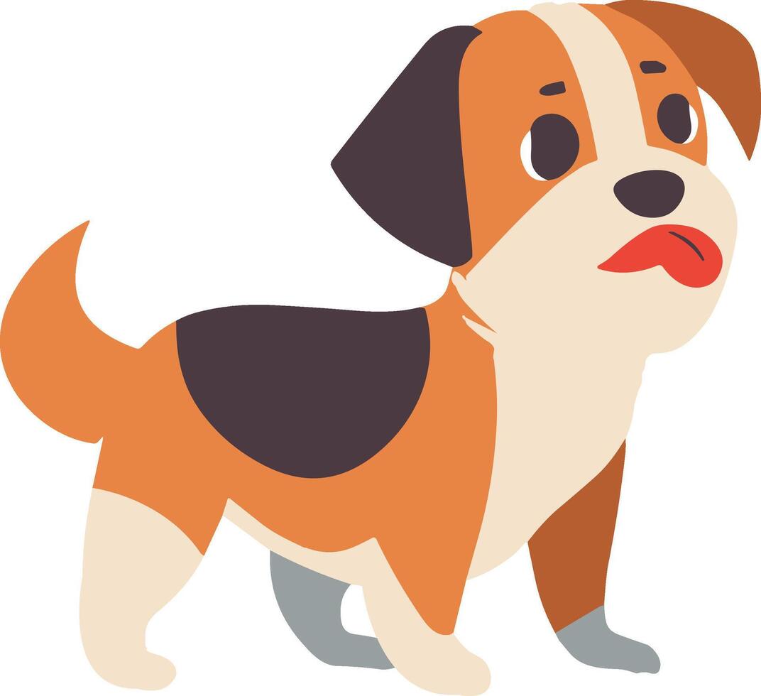 beagle dog flat style isolated on background vector