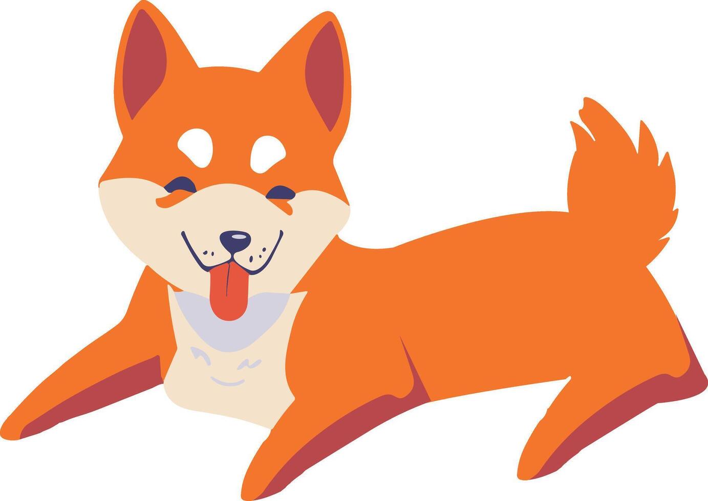 shiba inu dog flat style isolated on background vector