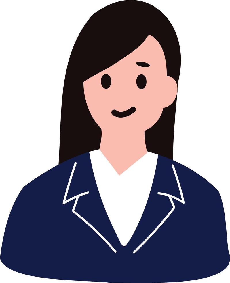 an office woman character flat style isolated on background vector