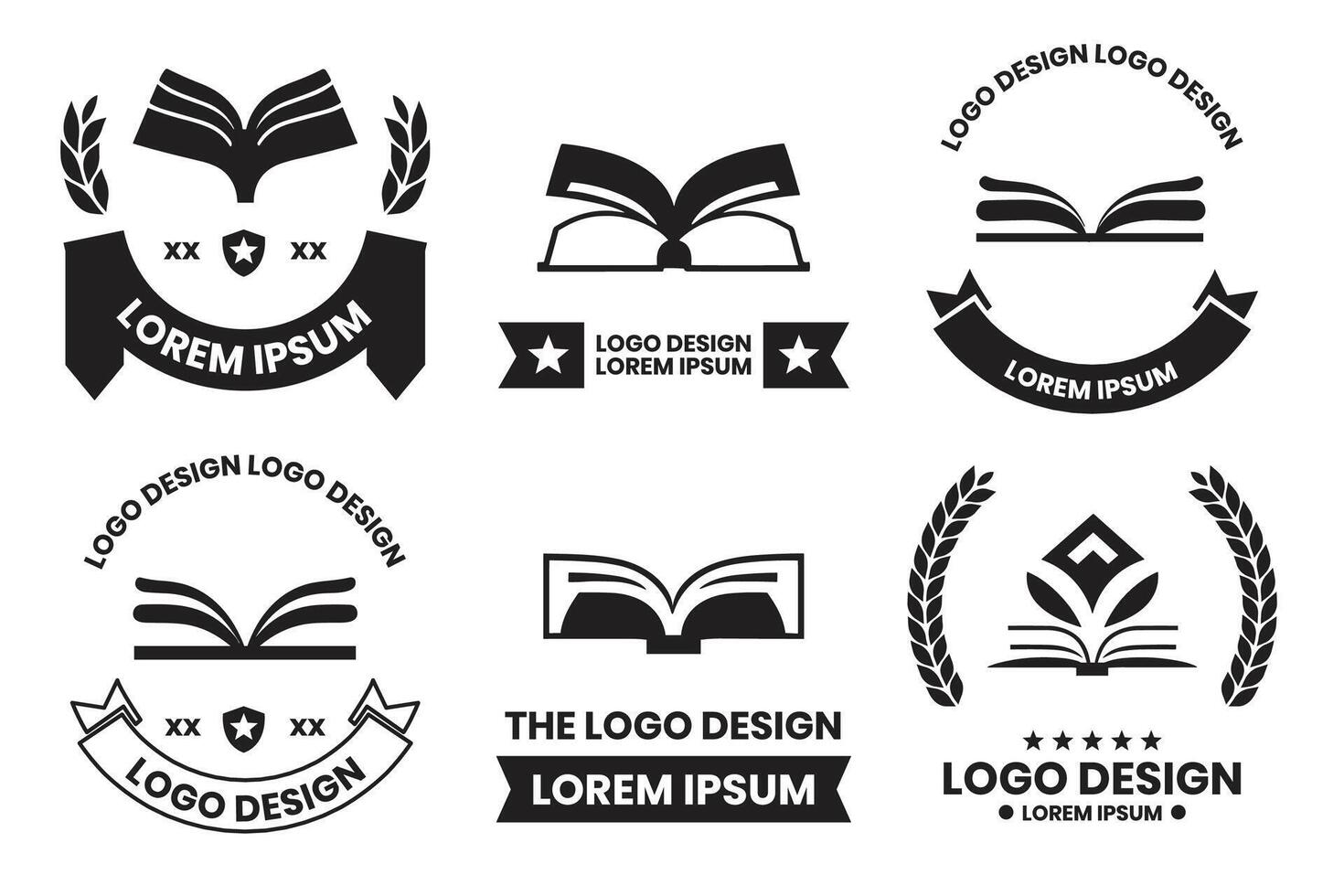 Bookstore or eyeglasses shop logo or badge in bookstore concept in Vintage or retro style vector