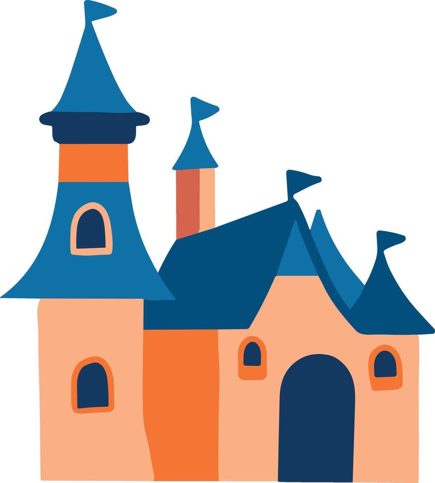 castle flat style isolate on background vector