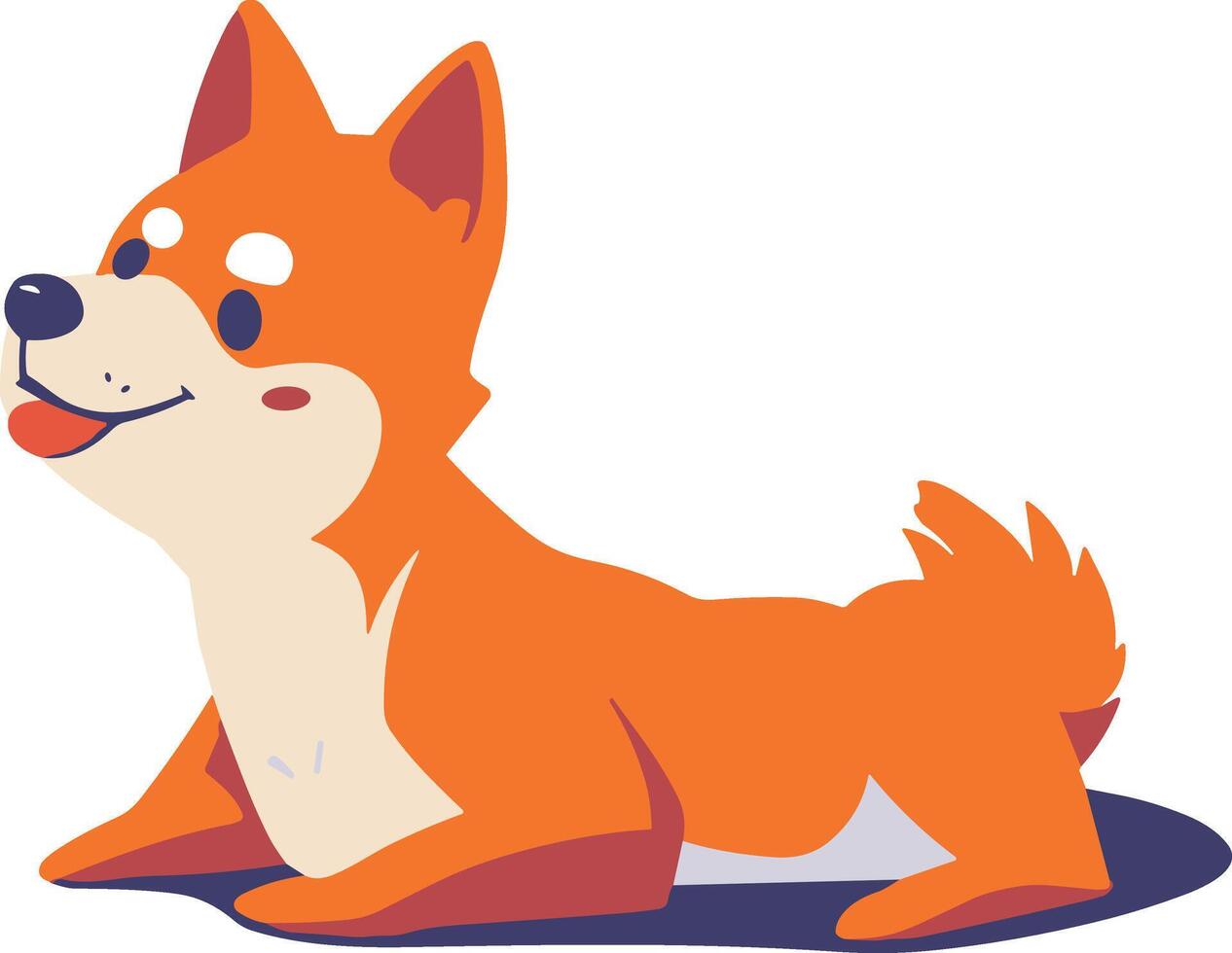 shiba inu dog flat style isolated on background vector