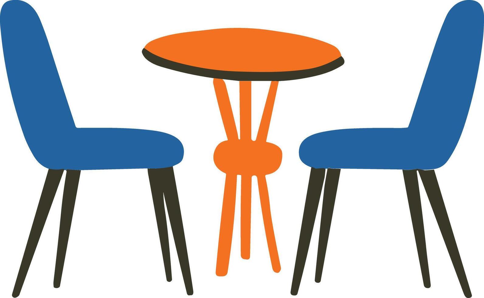 mesa y sillas plano estilo aislar en antecedentes vector