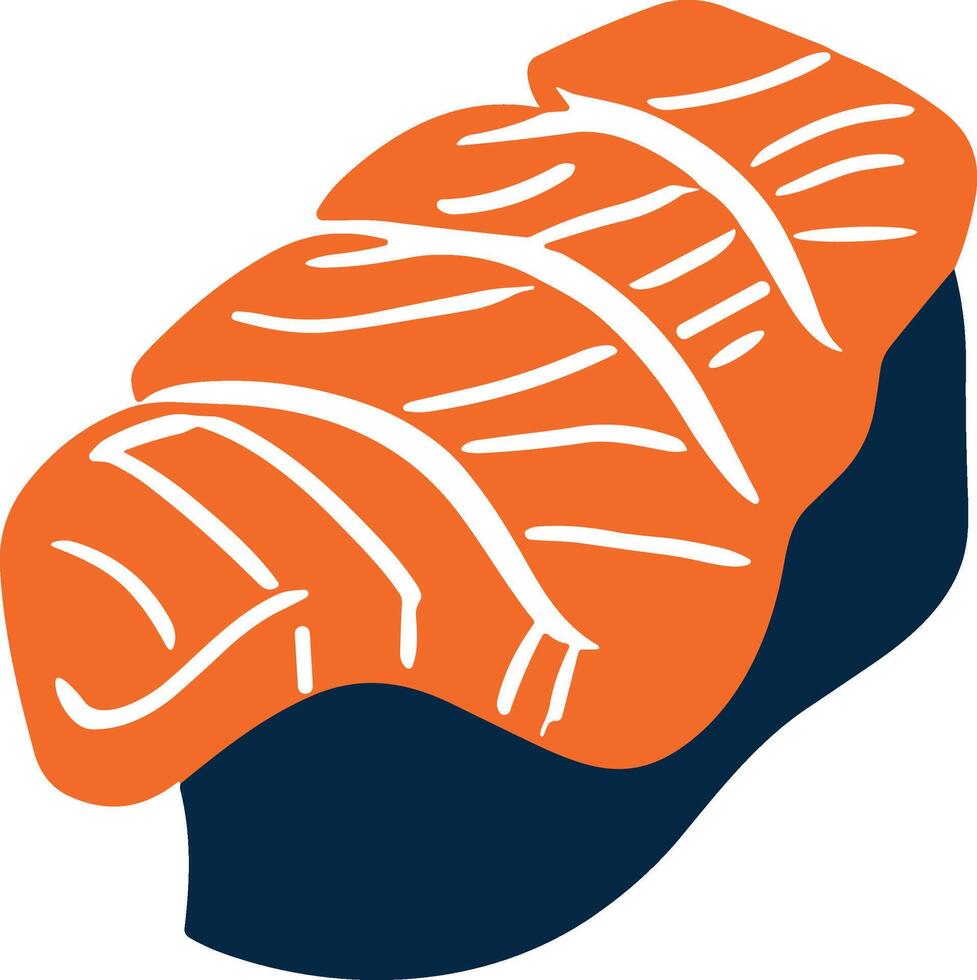 isolate salmon sushi flat style on background vector