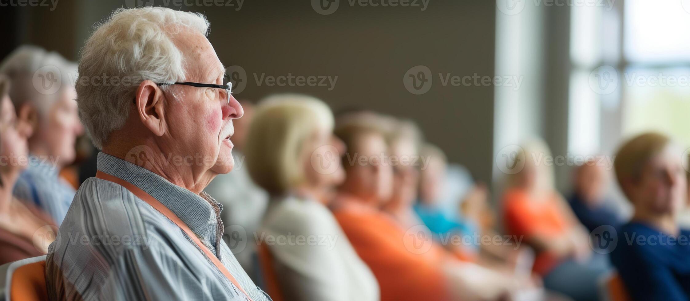 AI generated Senior citizens attending a financial education workshop led by a professional consultant photo