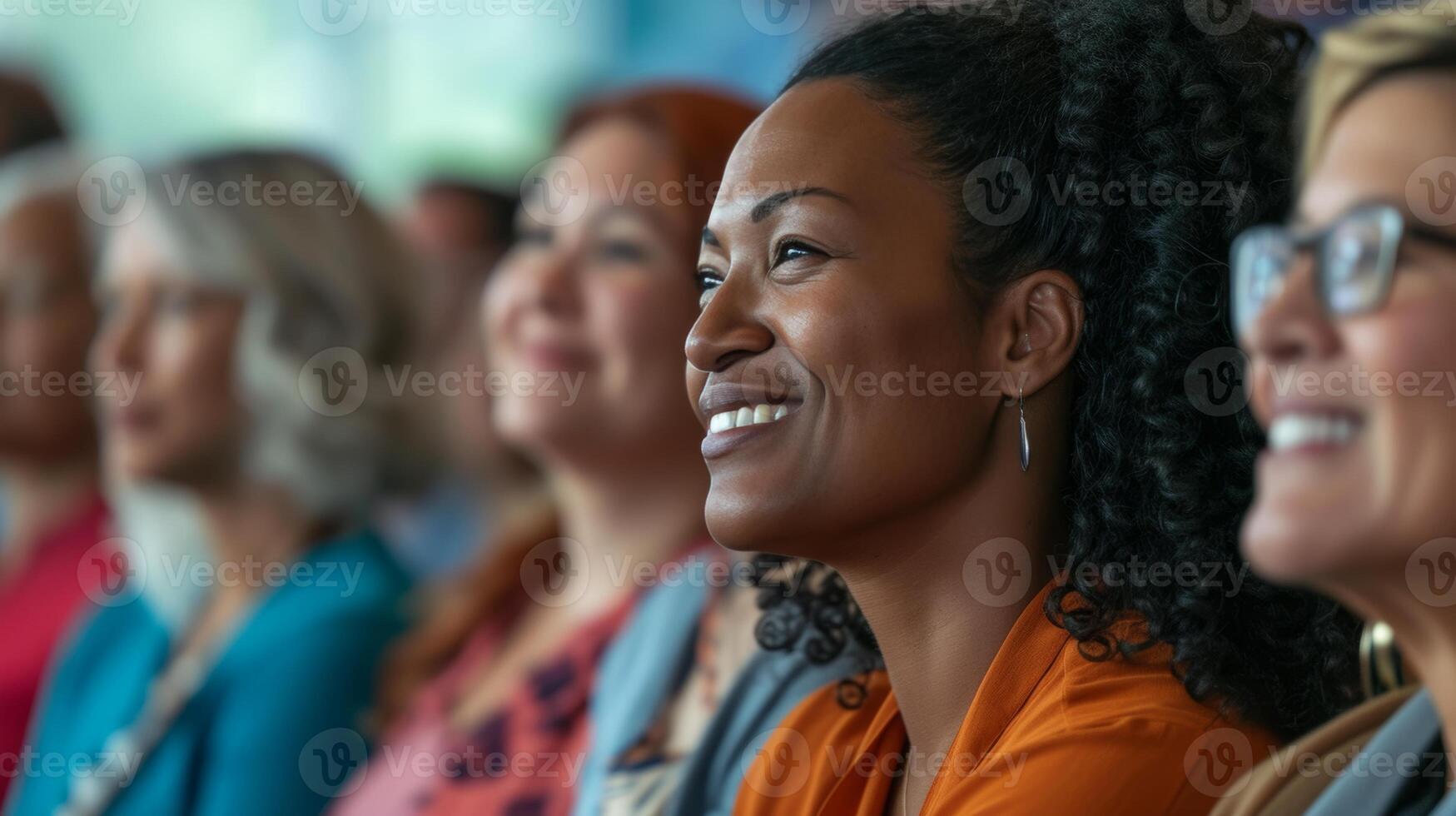 ai generado profesionales negro mujer aprendizaje financiero literatura a seminario foto