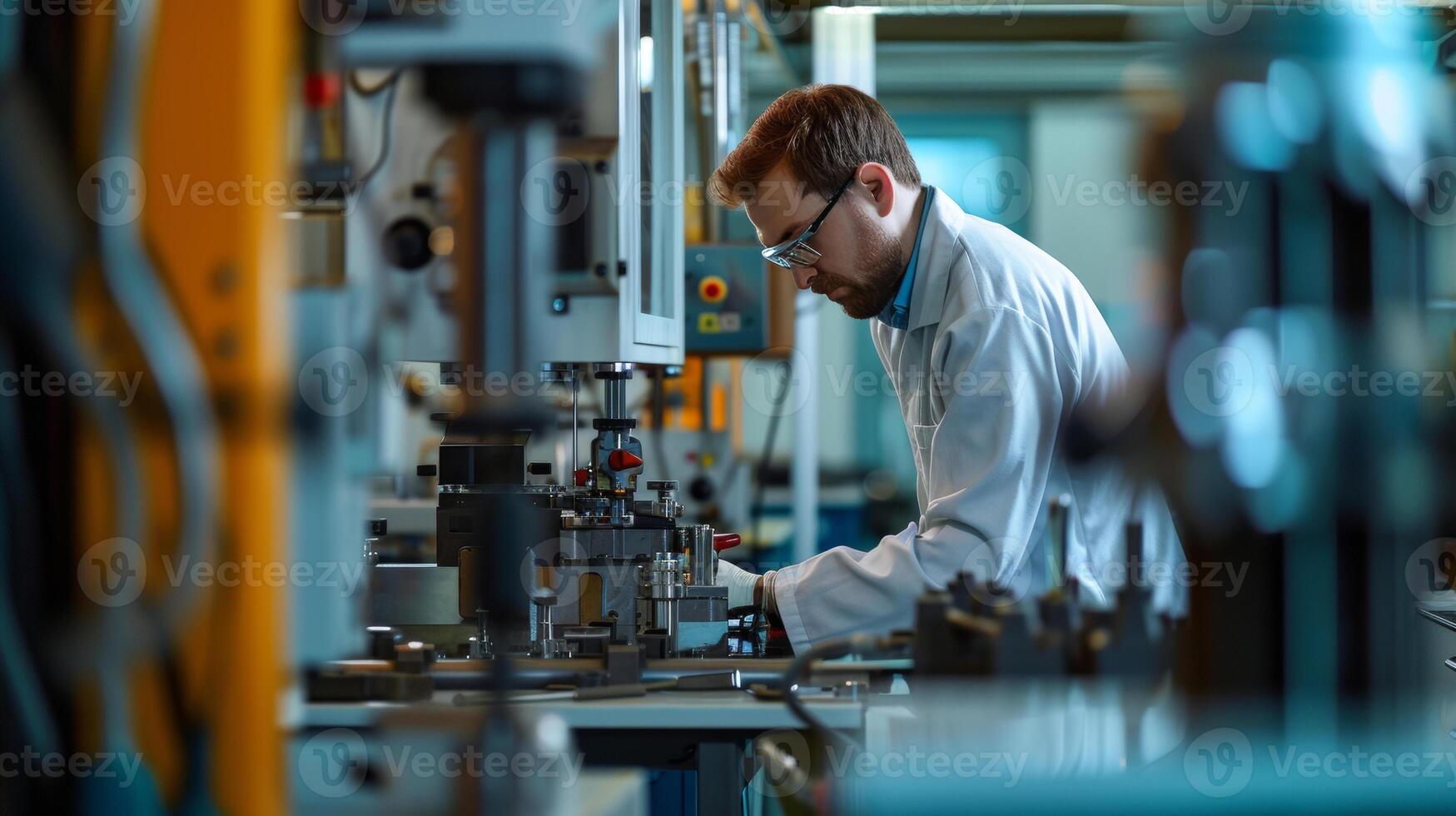 AI generated Industrial Engineer Testing Metal Strength in Materials ...