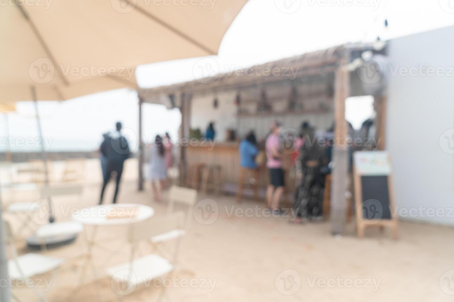 abstract blur beach bar for background photo