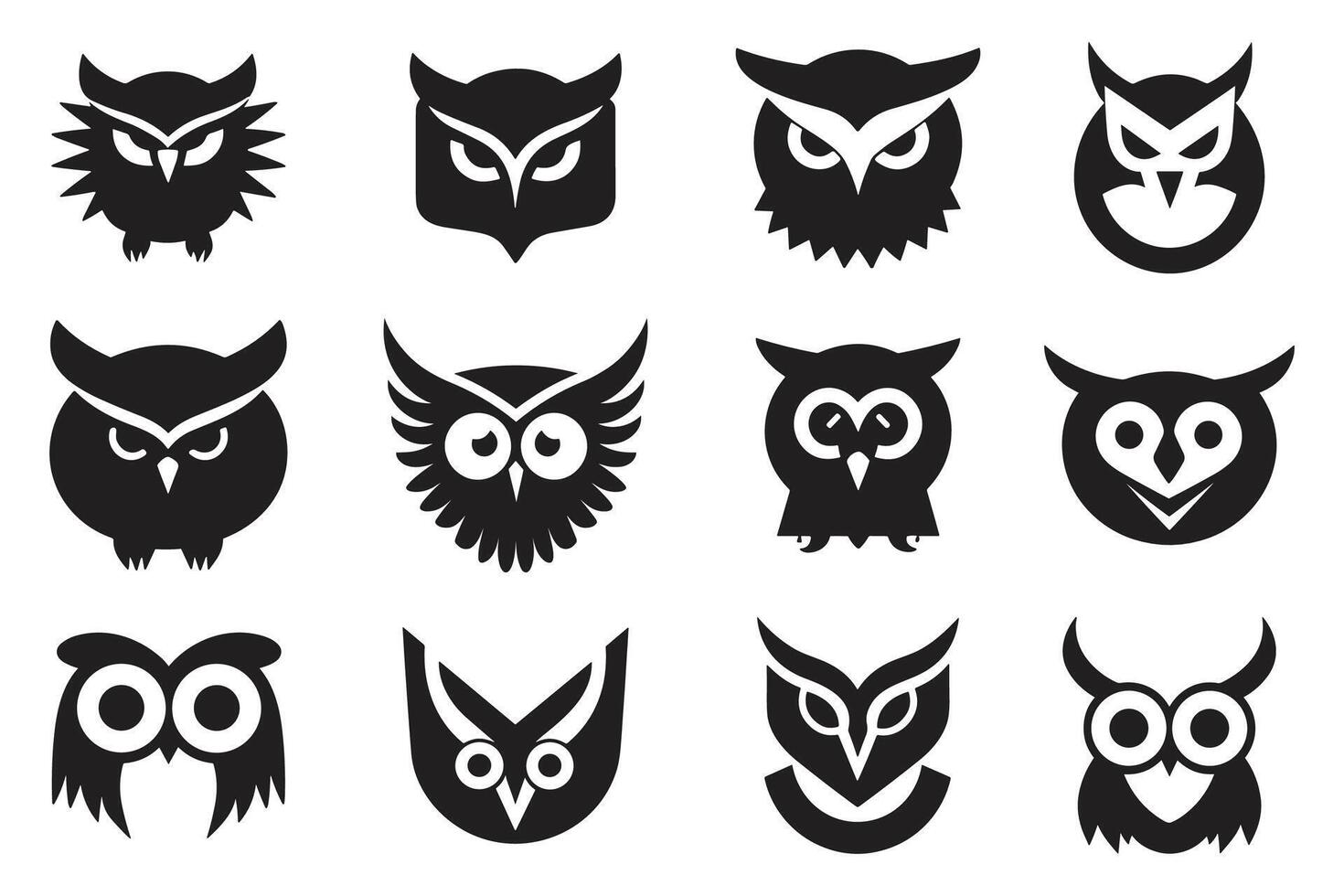 Owl logo or badge in bookstore concept in Vintage or retro style vector