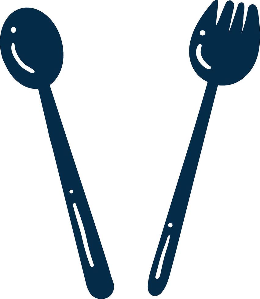 isolate spoon and fork flat style on background vector