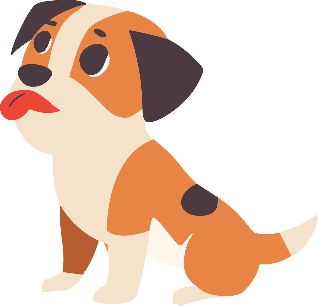 beagle dog flat style isolated on background vector