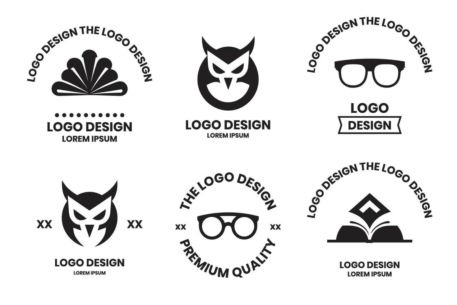 Bookstore or eyeglasses shop logo or badge in bookstore concept in Vintage or retro style vector