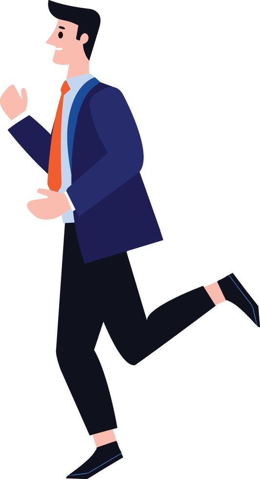 businessman running flat style isolate on background vector