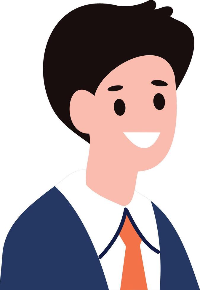 an office man character flat style isolated on background vector