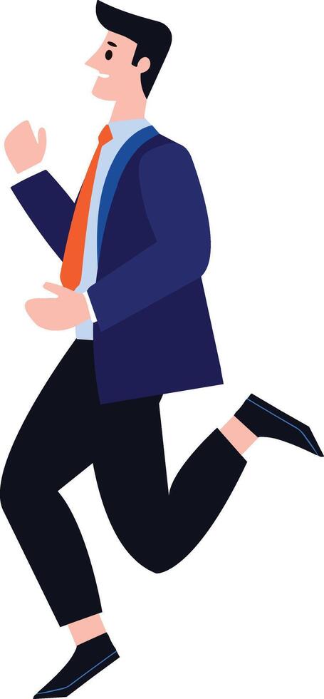 businessman running flat style isolate on background vector