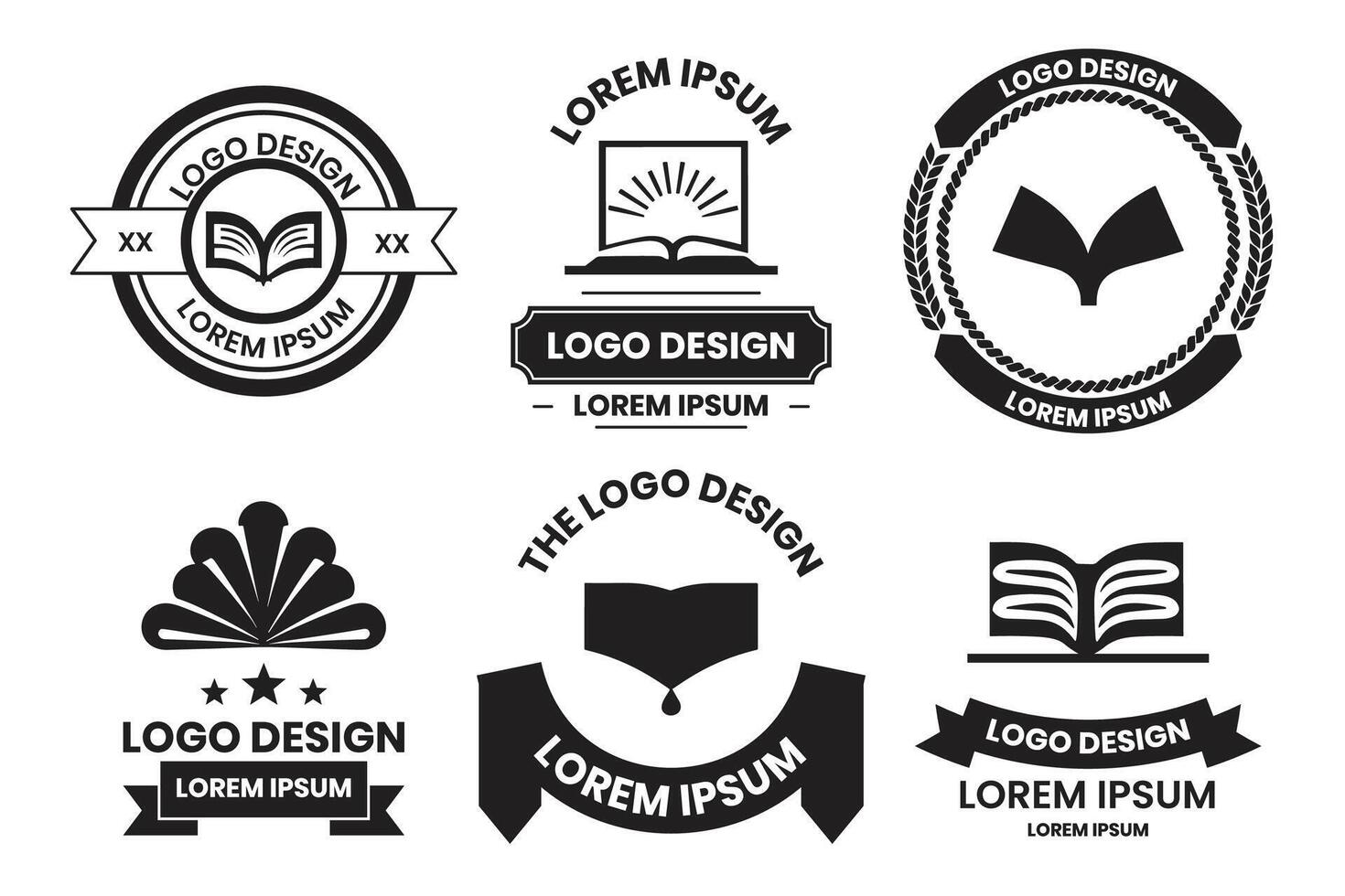 Bookstore or eyeglasses shop logo or badge in bookstore concept in Vintage or retro style vector