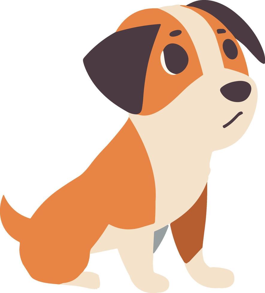 beagle dog flat style isolated on background vector