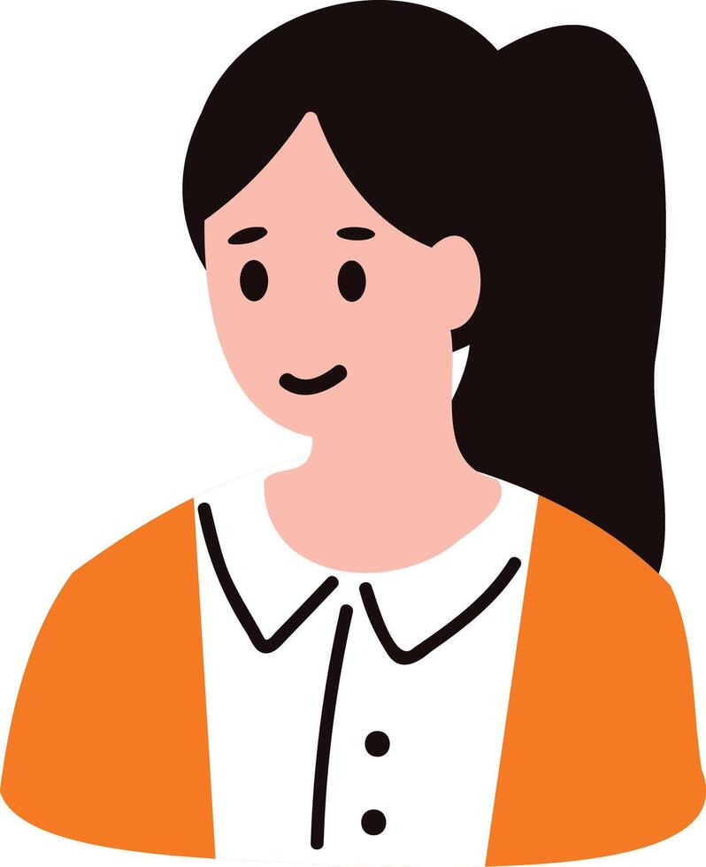 an office woman character flat style isolated on background vector