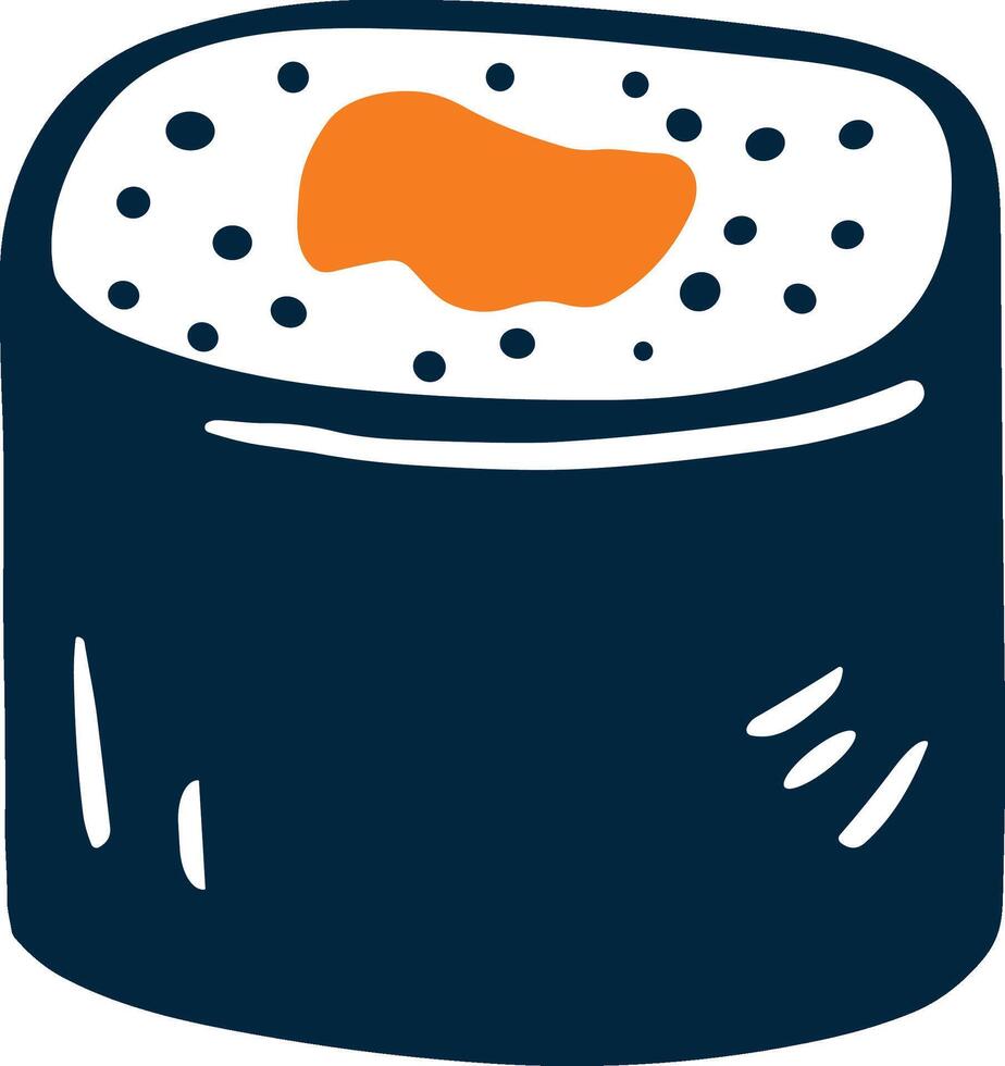 isolate maki sushi flat style on background vector