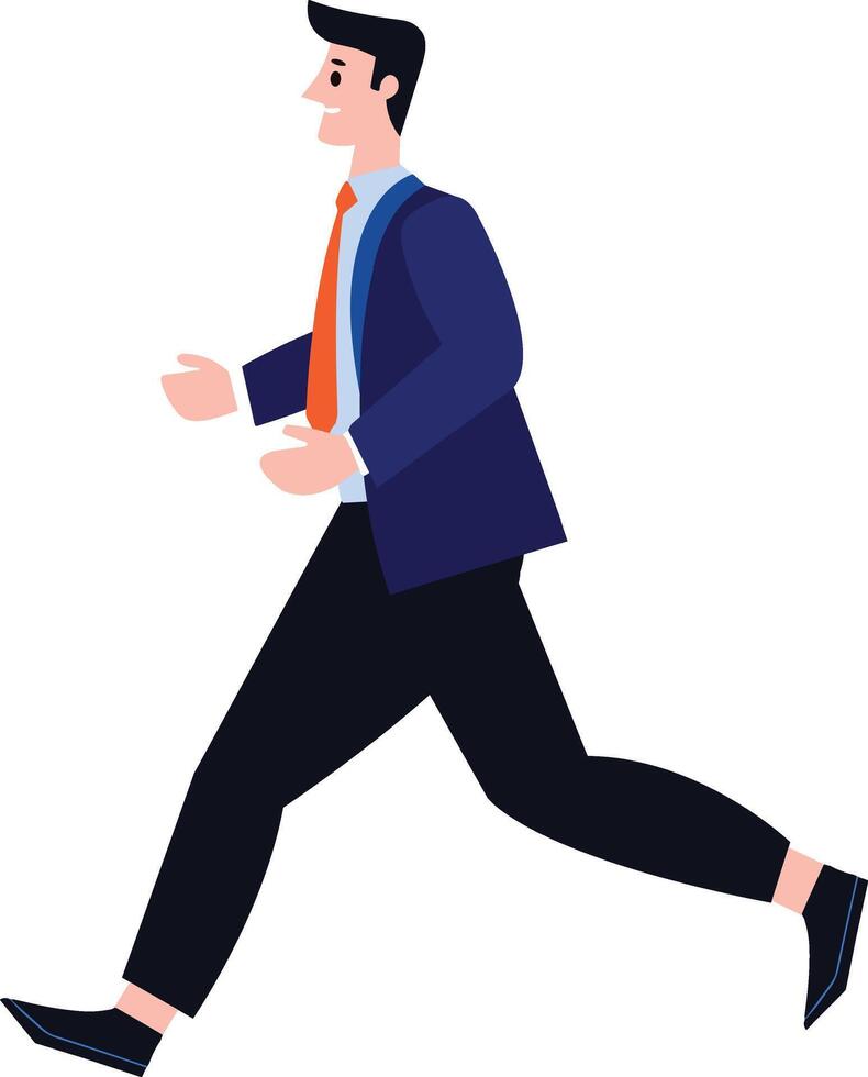 businessman running flat style isolate on background vector