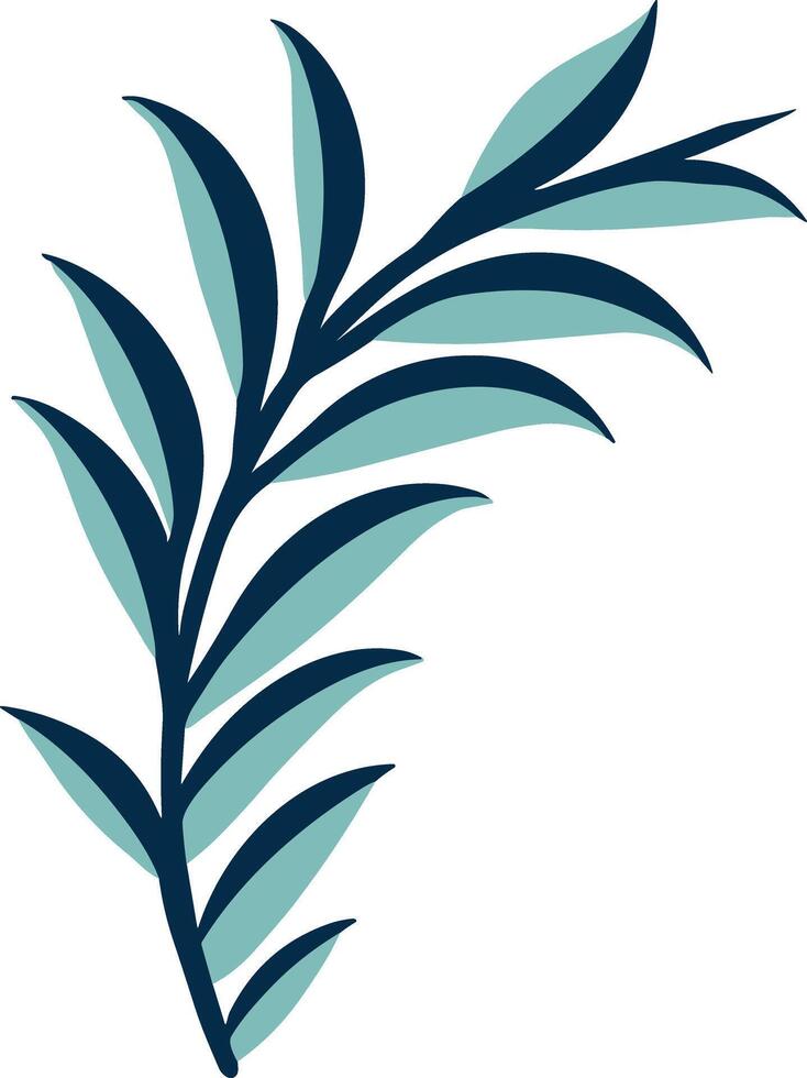 isolate green leaf flat style on background vector