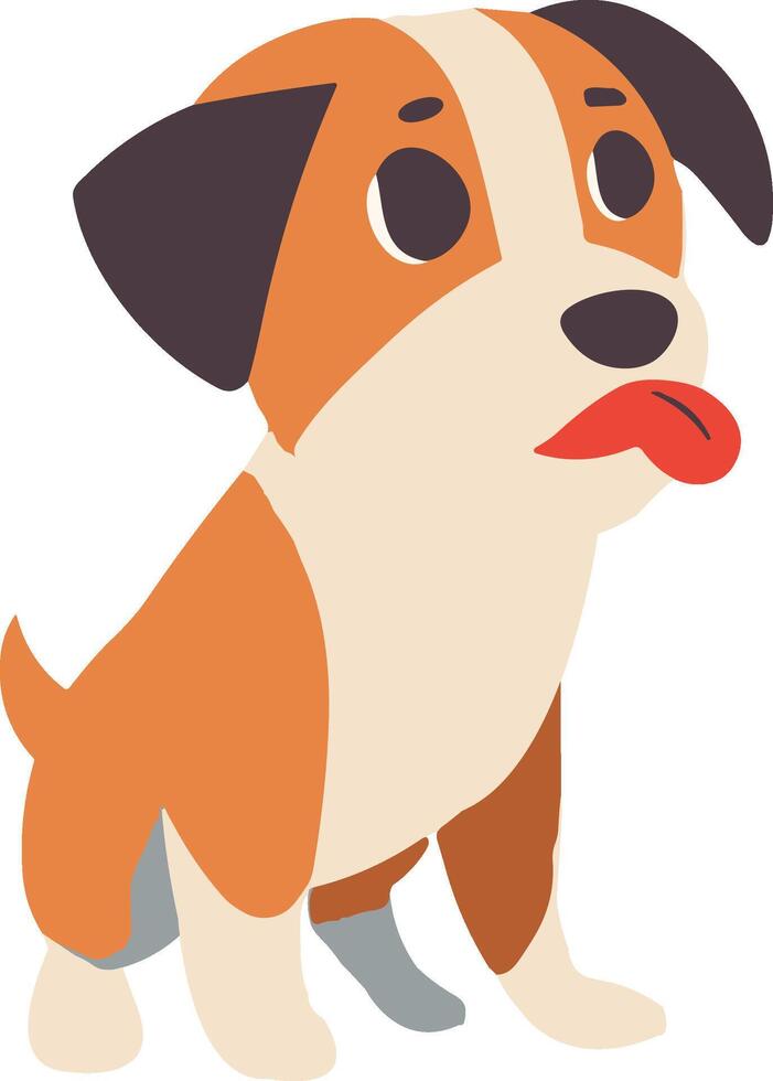 beagle perro plano estilo aislado en antecedentes vector