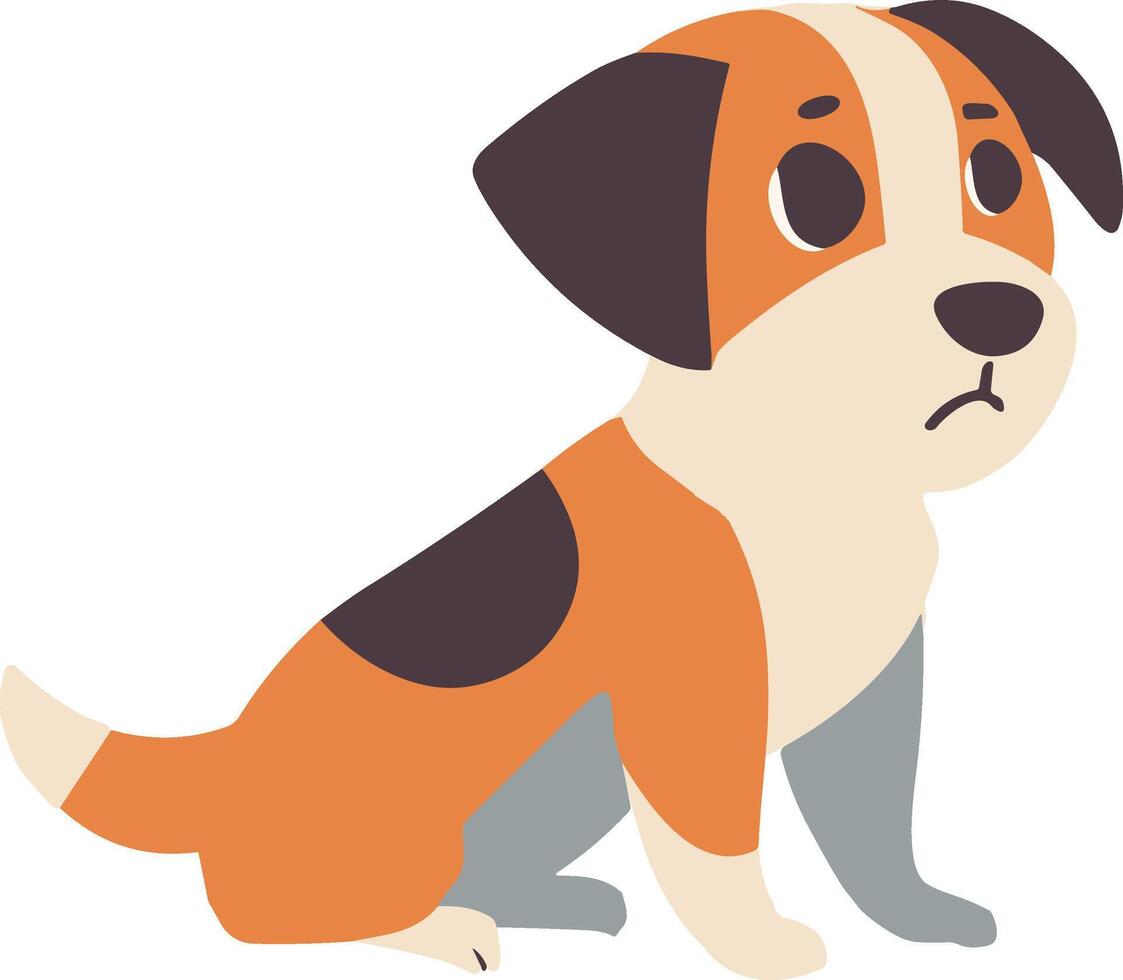 beagle perro plano estilo aislado en antecedentes vector