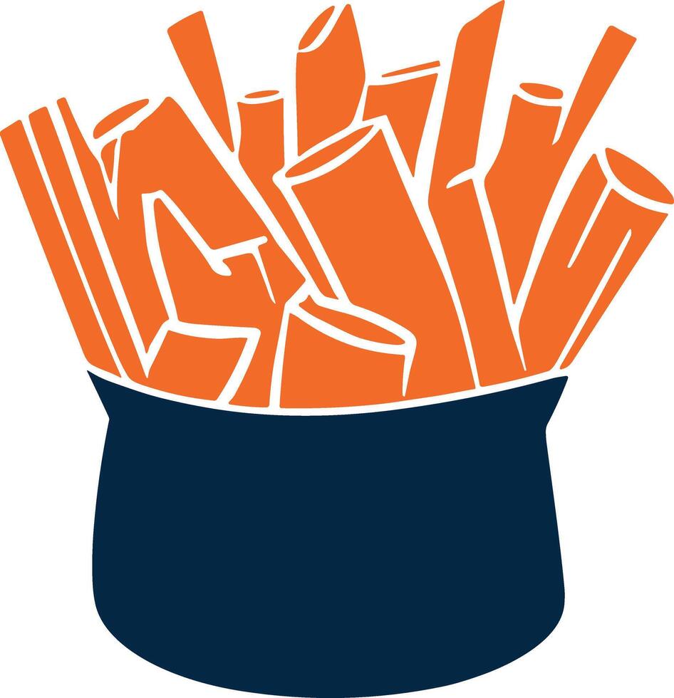 isolate french fries flat style on background vector