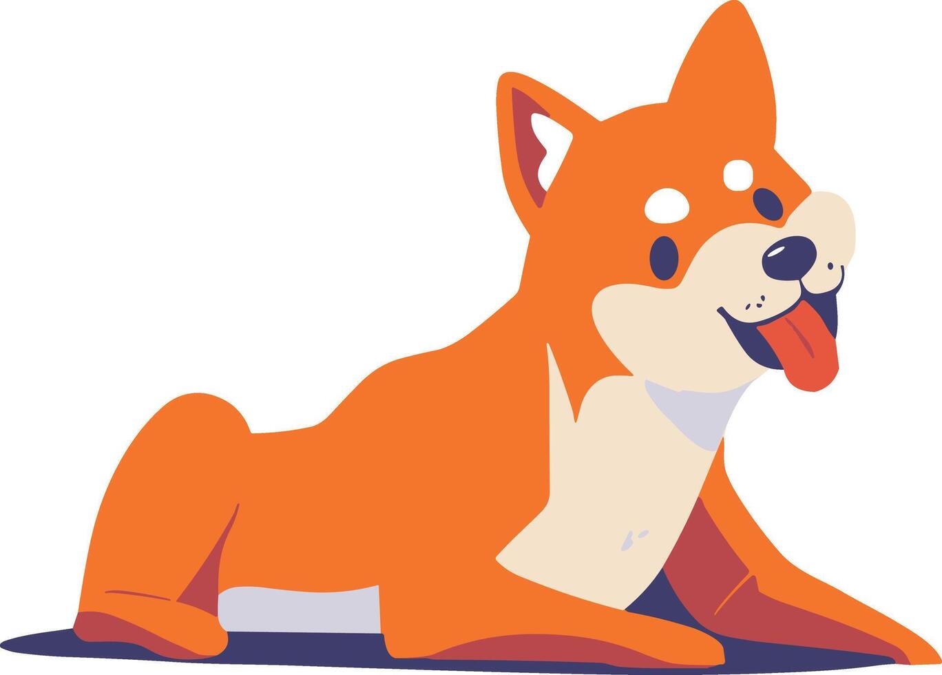 shiba inu dog flat style isolated on background vector