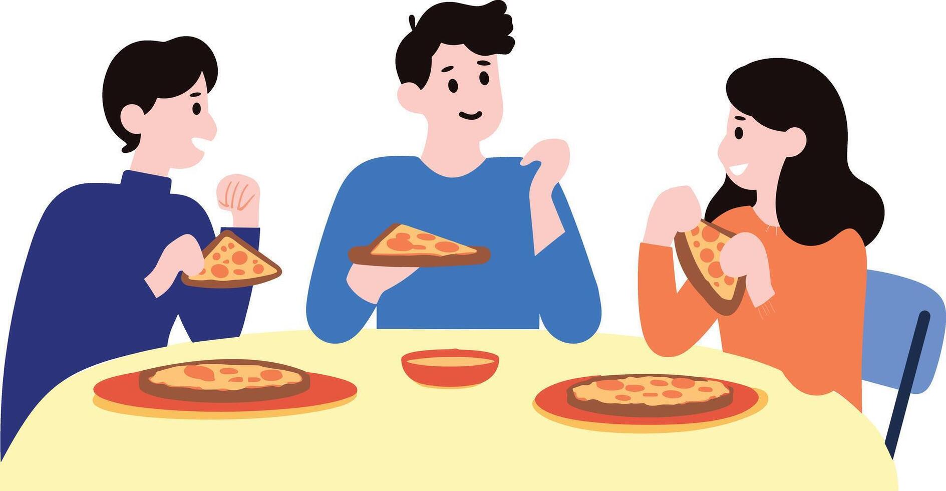 personas comiendo comida plano estilo aislado en antecedentes vector