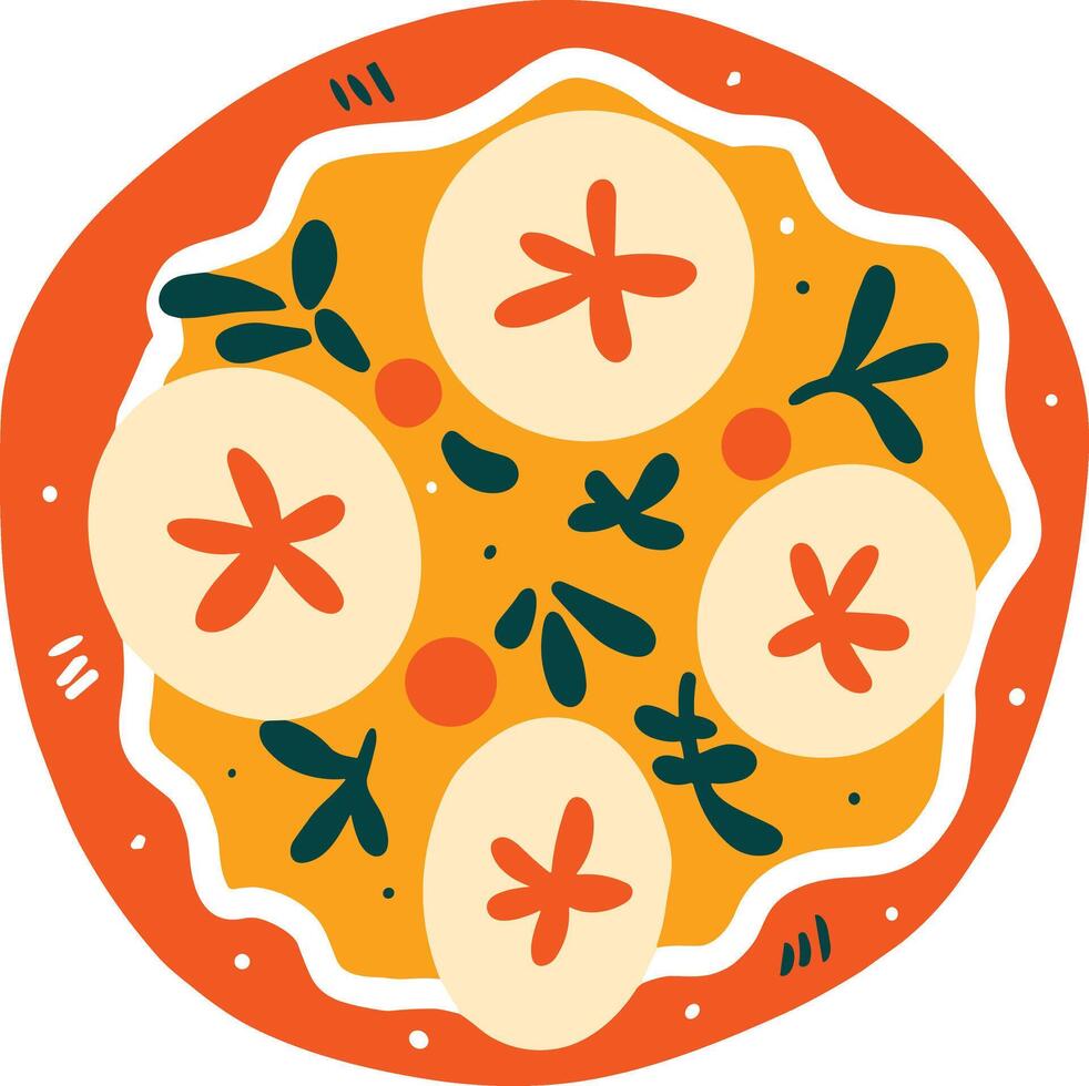 isolate pizza flat style on background vector