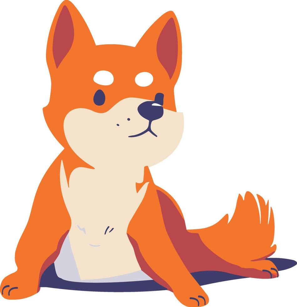 shiba inu dog flat style isolated on background vector