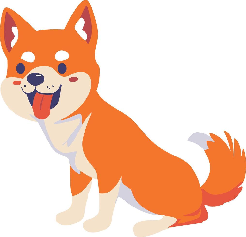 shiba inu dog flat style isolated on background vector