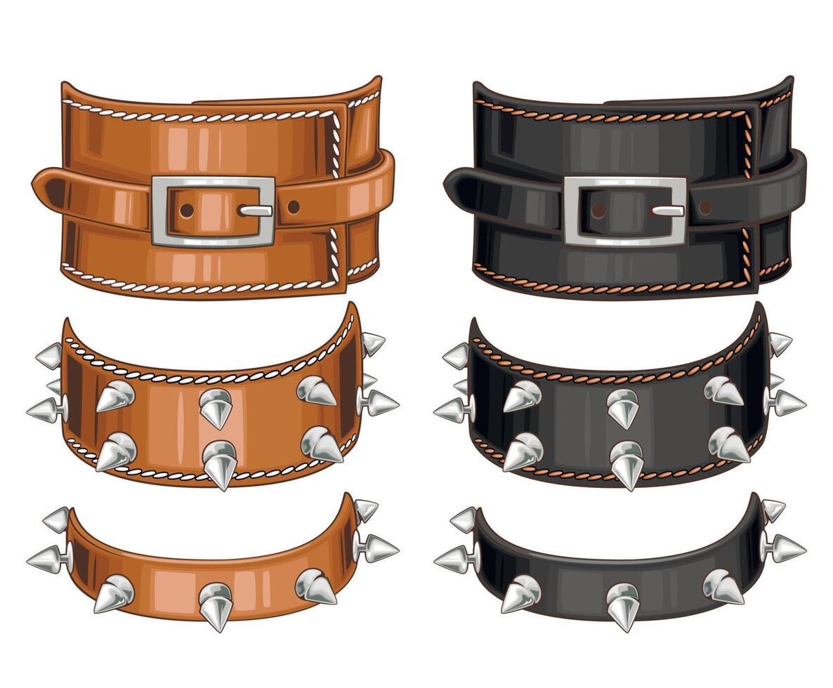 Leather bracelet illustration isolated on white background. Fashion Blog Design Concept vector