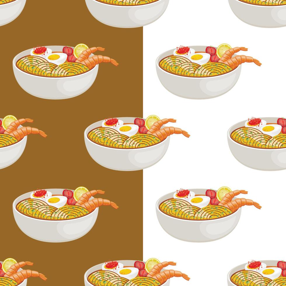 Asia Food Bowl seamless pattern, Japanese food background. Japanese Food Concept. vector