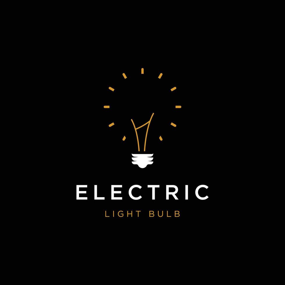 Simple light bulb logo template design with creative idea. vector