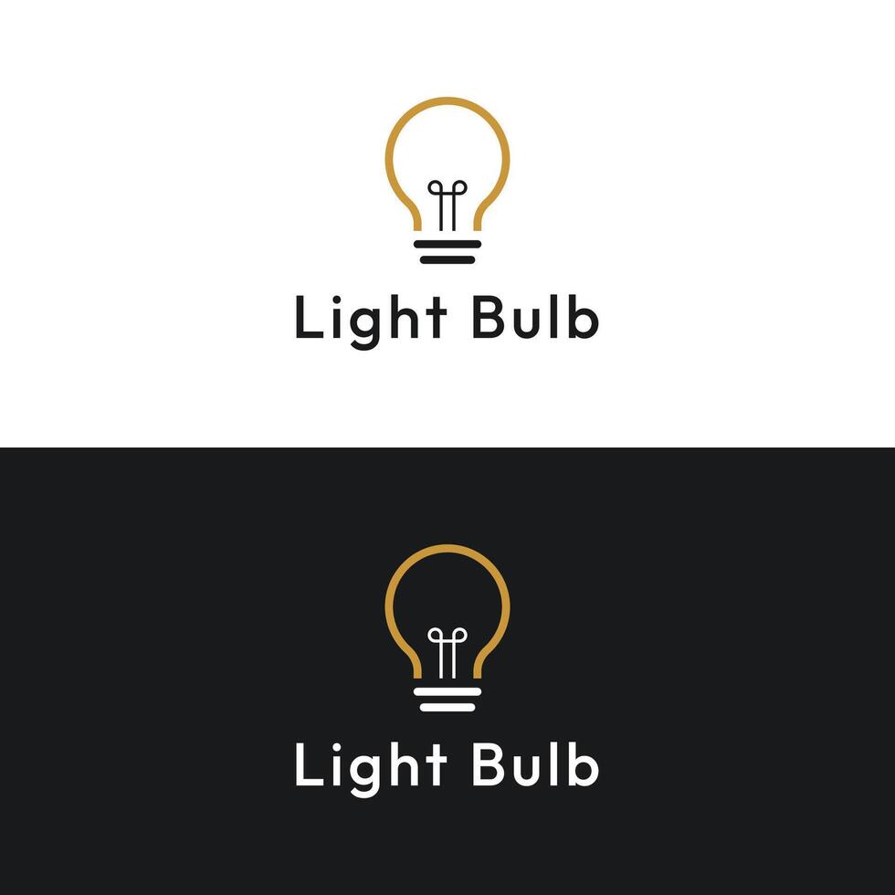 Simple light bulb logo template design with creative idea. vector