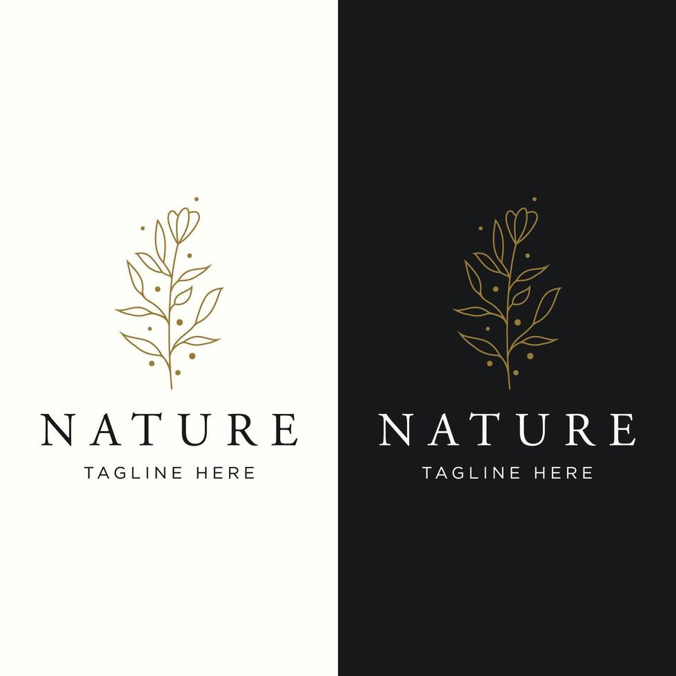 hand drawn floral or botanical logo template design.logo for business, photography, studio, wedding and flower shop. vector