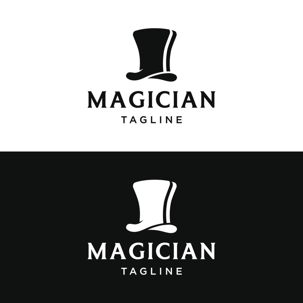 Unique magician hat logo template design with creative idea. vector