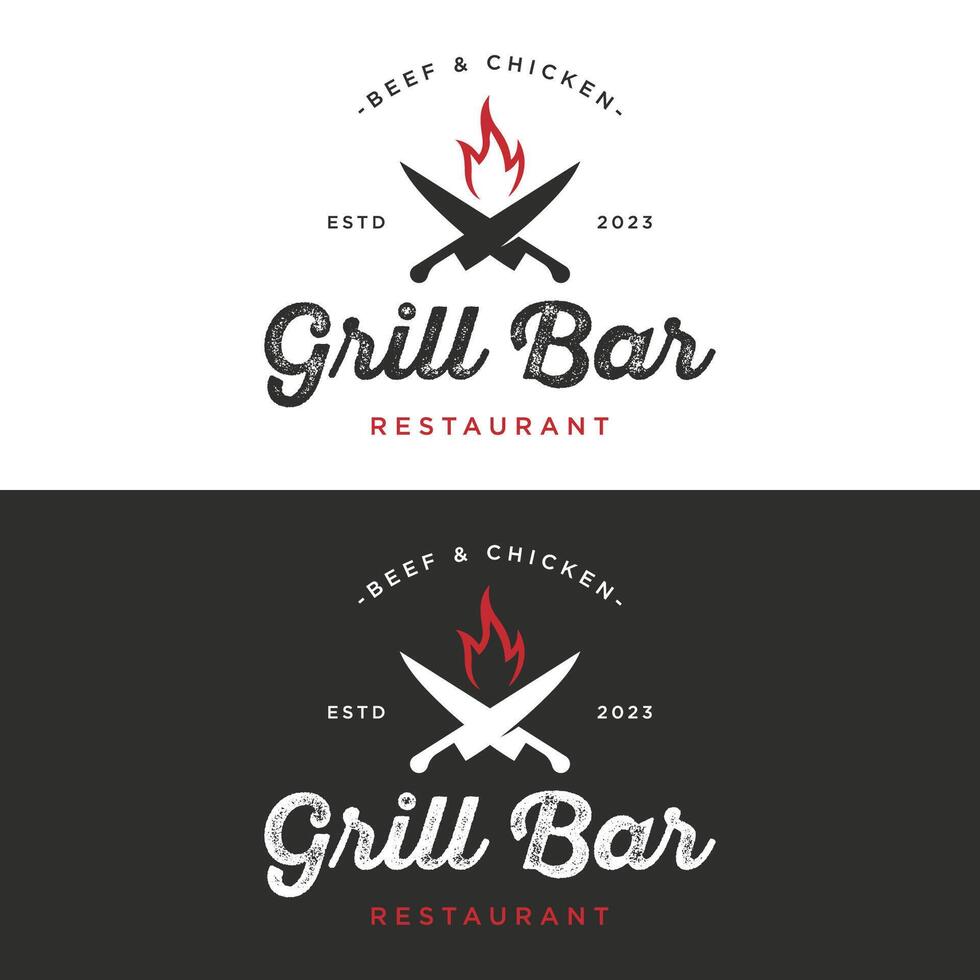 Restaurant template logo vintage design with cutlery and cooking utensils.logo for business, label, badge. vector