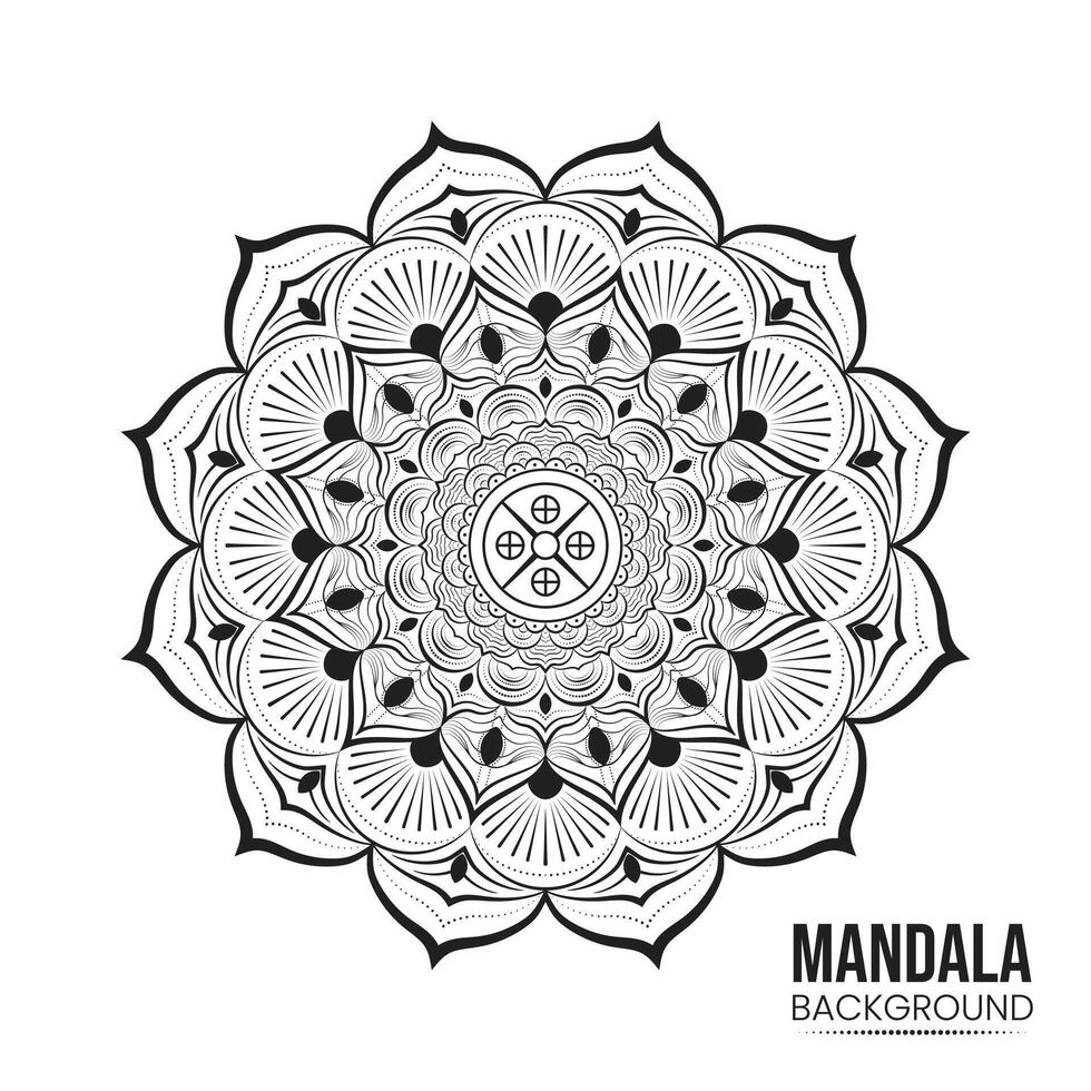 moderno ornamental mandala efecto diseño antecedentes con dorado color vector