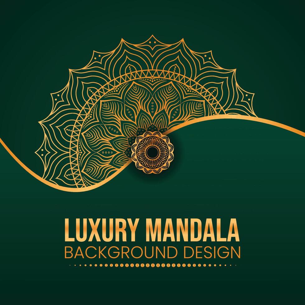 luxury ornamental mandala effect design background with golden color vector